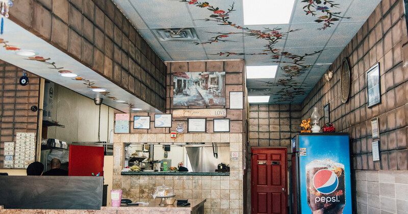 Interior, bar area in the back