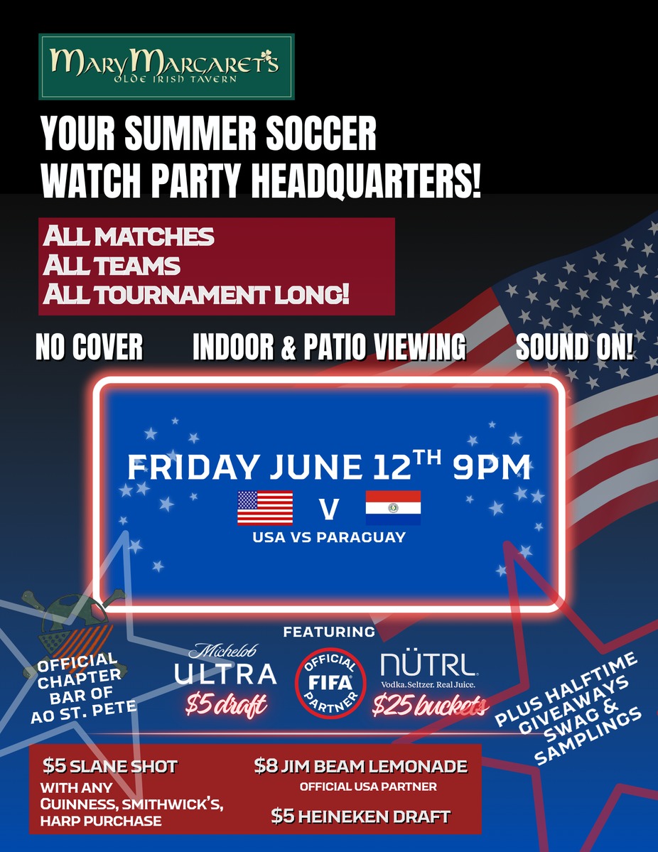 USA vs Paraguay Watch Party in St. Pete at Mary Margaret’s Irish Tavern event photo