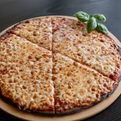 Cheese Pizza with basil.