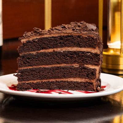 Chocolate cake piece.