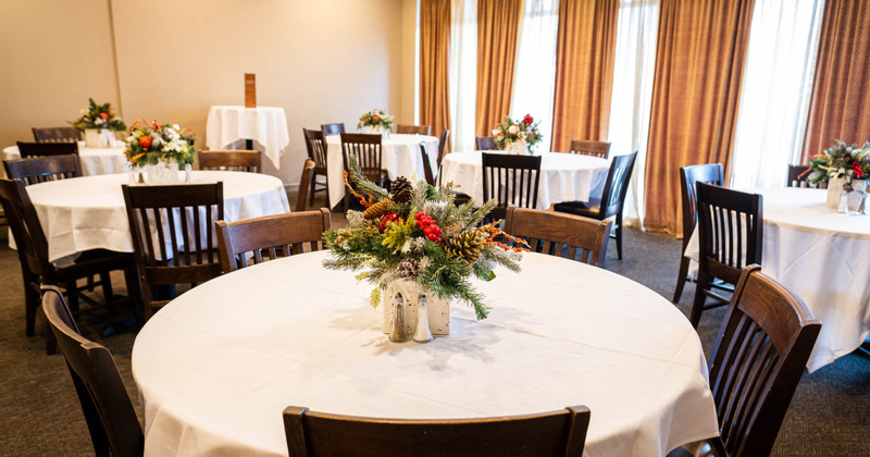 Restaurant interior, Christmas atmosphere