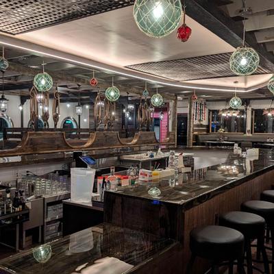 The serving counters.