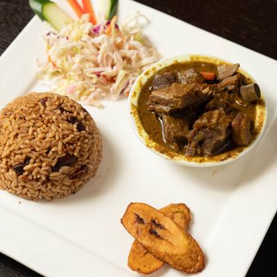 The Oxtail meal, angled view.