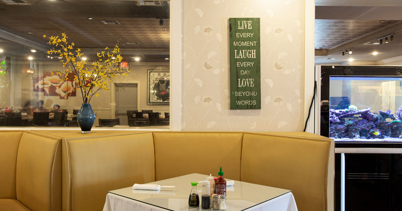 Table for two ready for guests