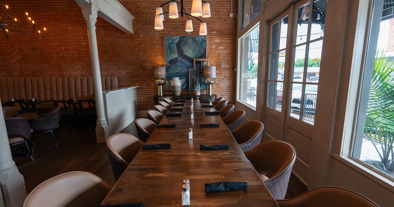 A vast dining table ready for guests