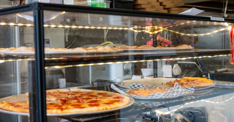 Diner tables, chairs by the wall