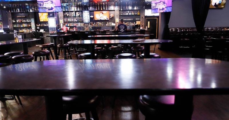Interior, tables ready for guests, closeup