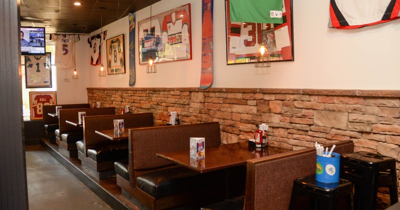 Dining area, restaurant booths