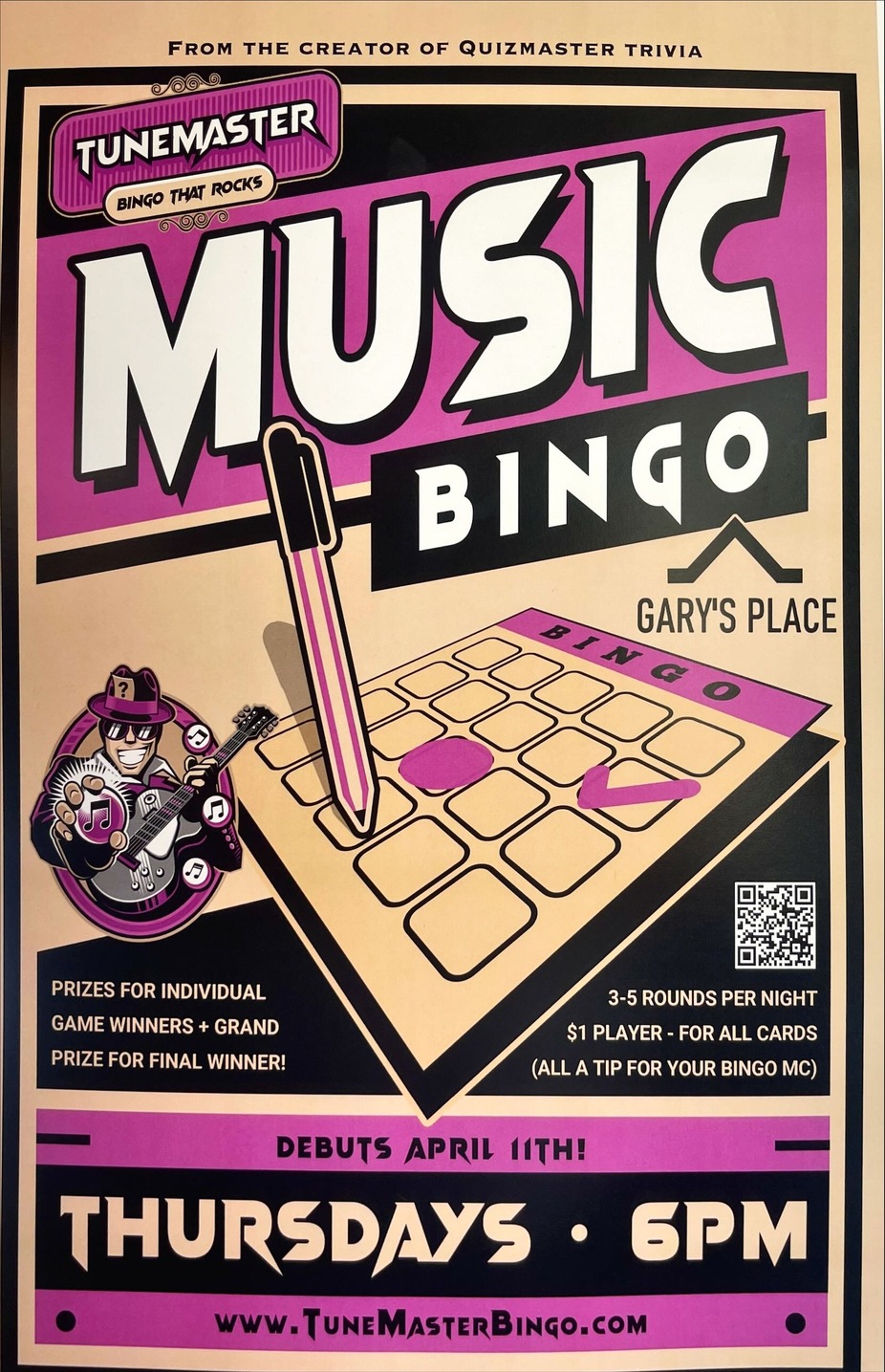 Music Bingo every Thursday! event photo