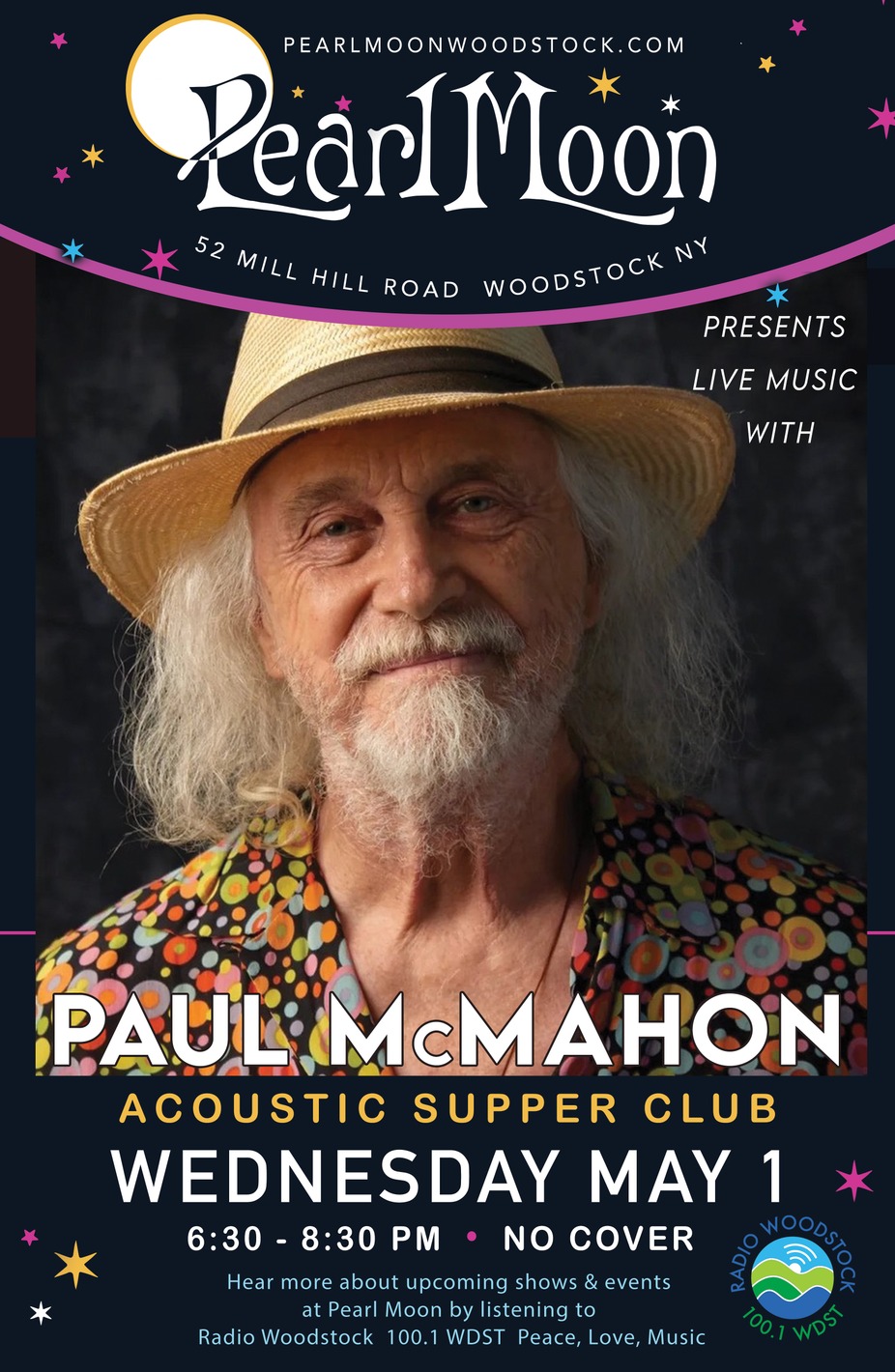 ACOUSTIC SUPPER CLUB with PAUL McMAHON at PEARL MOON WOODSTOCK event photo