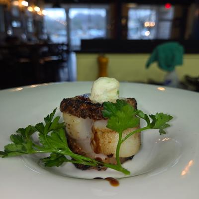 Scallop and pork belly dish.