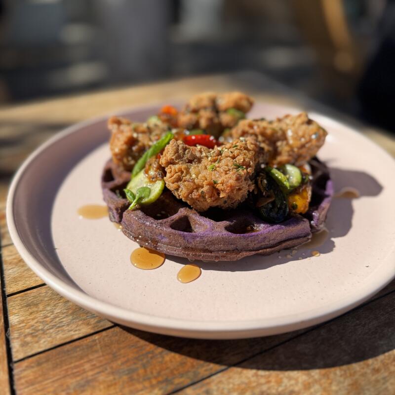 Fried Chicken & Ube Waffle photo