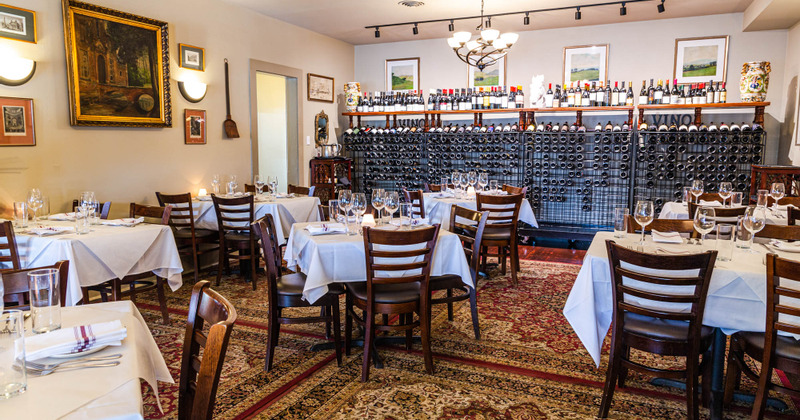 Interior, tables ready for guests