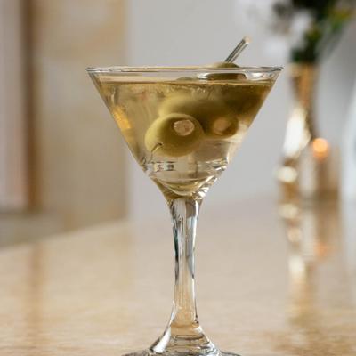 Classic Martini with Blue Cheese Olives.