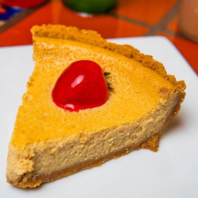 A piece of cheesecake.