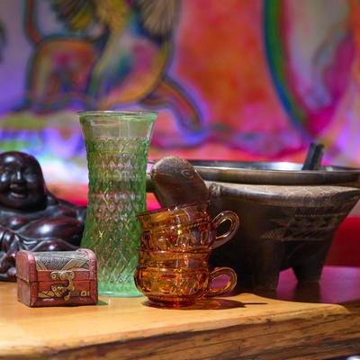 Various beverage containers.