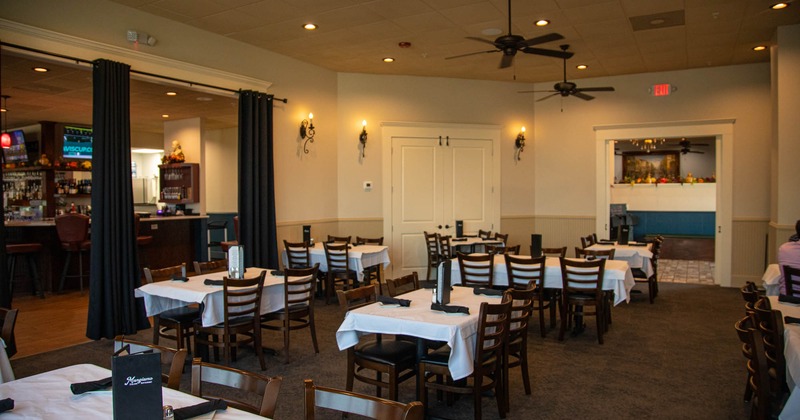 Interior, wide view of the dining area