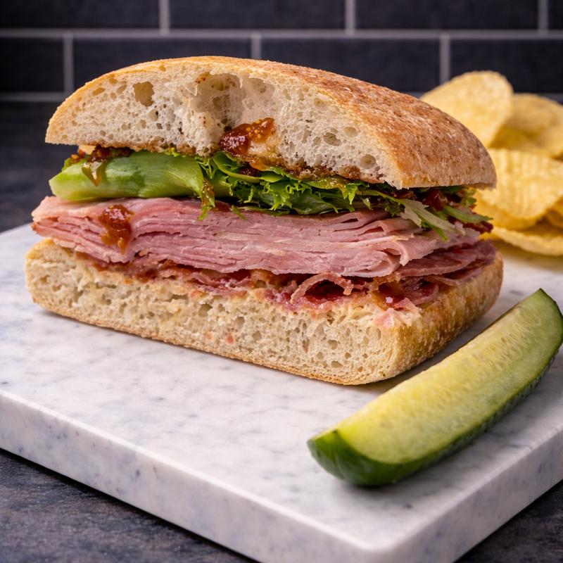 Ham, Brie & Fig Ciabatta photo