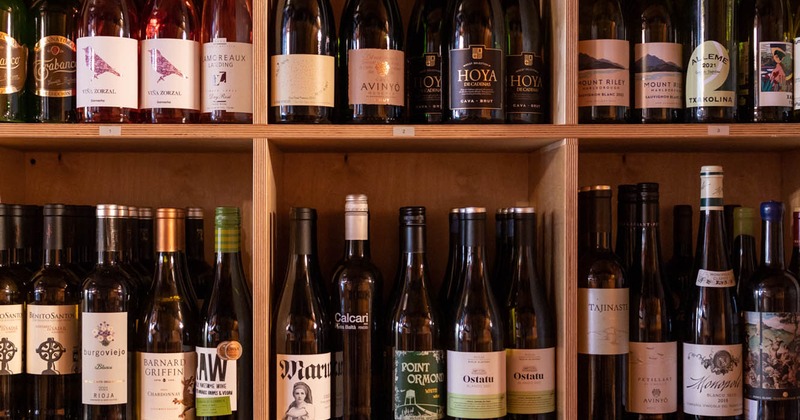 Various wine bottles on the shelf