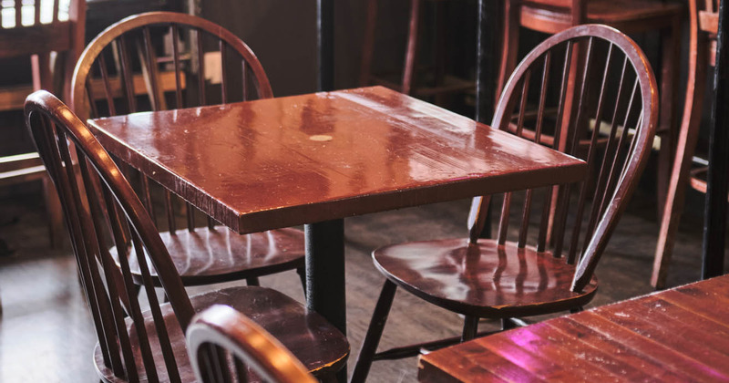 Dining table, closeup