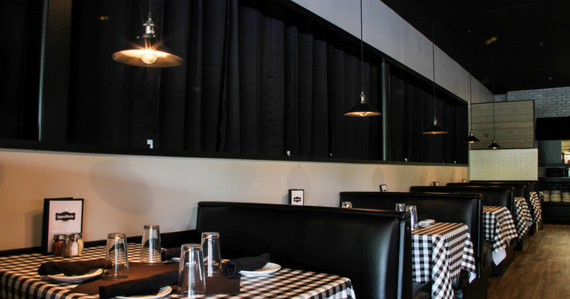 Interior, dining area with booths