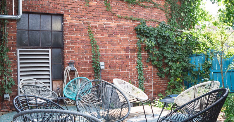 Exterior, patio, seating area