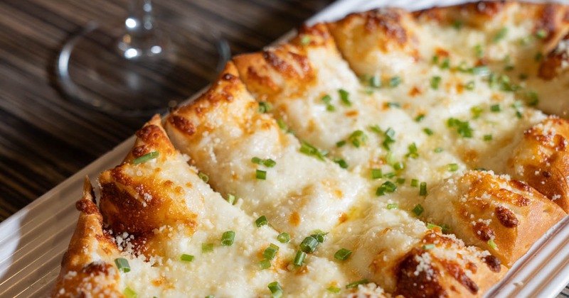 Cheese bread and red wine