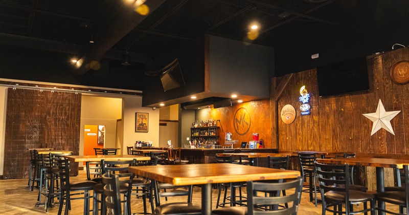 Interior, seating area with tables and chairs