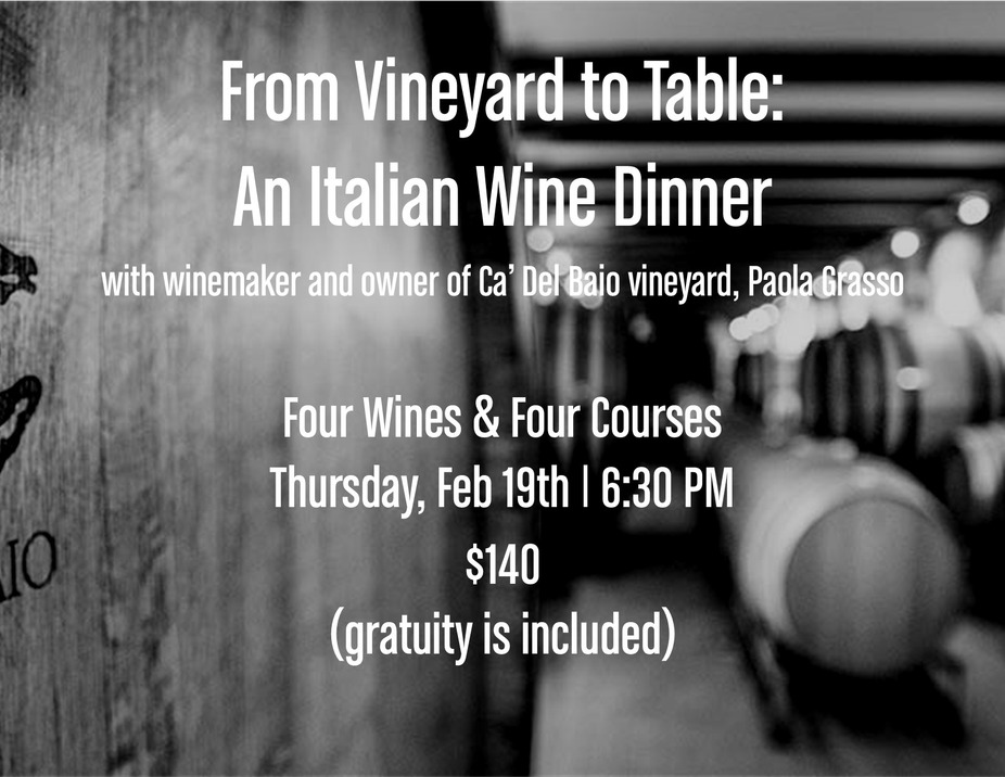 From Vineyard to Table: An Italian Wine Dinner event photo