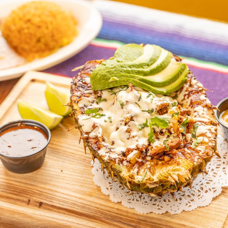 Piña Gratinada with Chicken Al Pastor photo