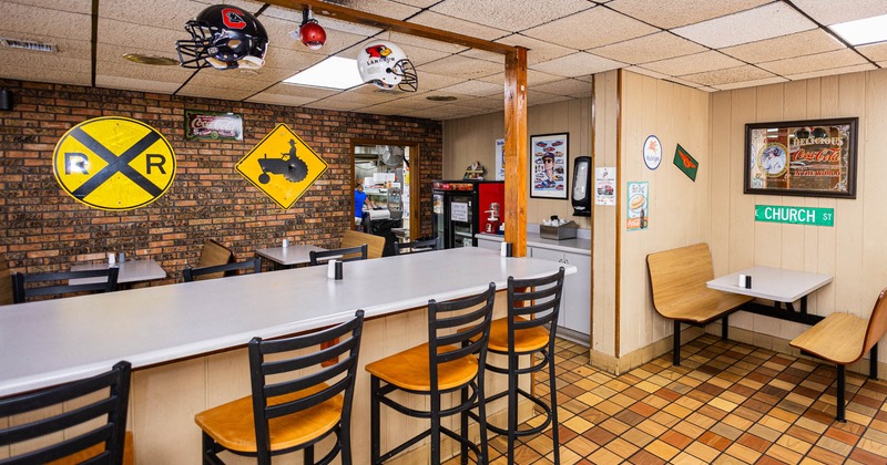 Interior, a bar with a bar stools