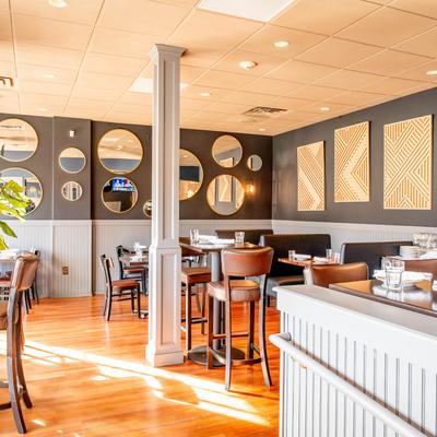 The interior of the restaurant.