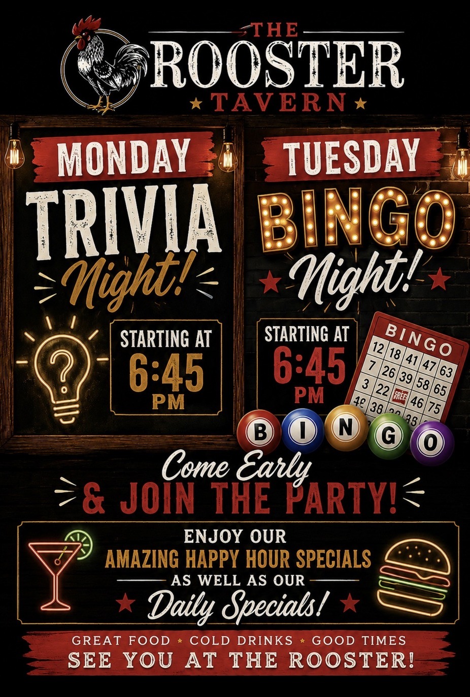 GAME NIGHTS @ THE  ROOSTER TAVERN event photo