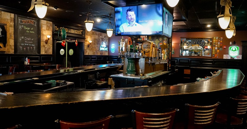 Bar with large TV screens
