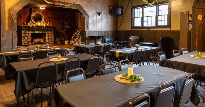 Interior, tables and chairs