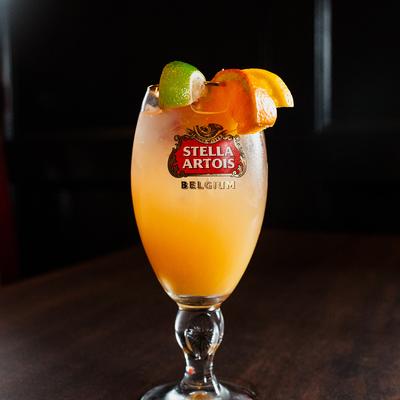 A glass of White Sangria