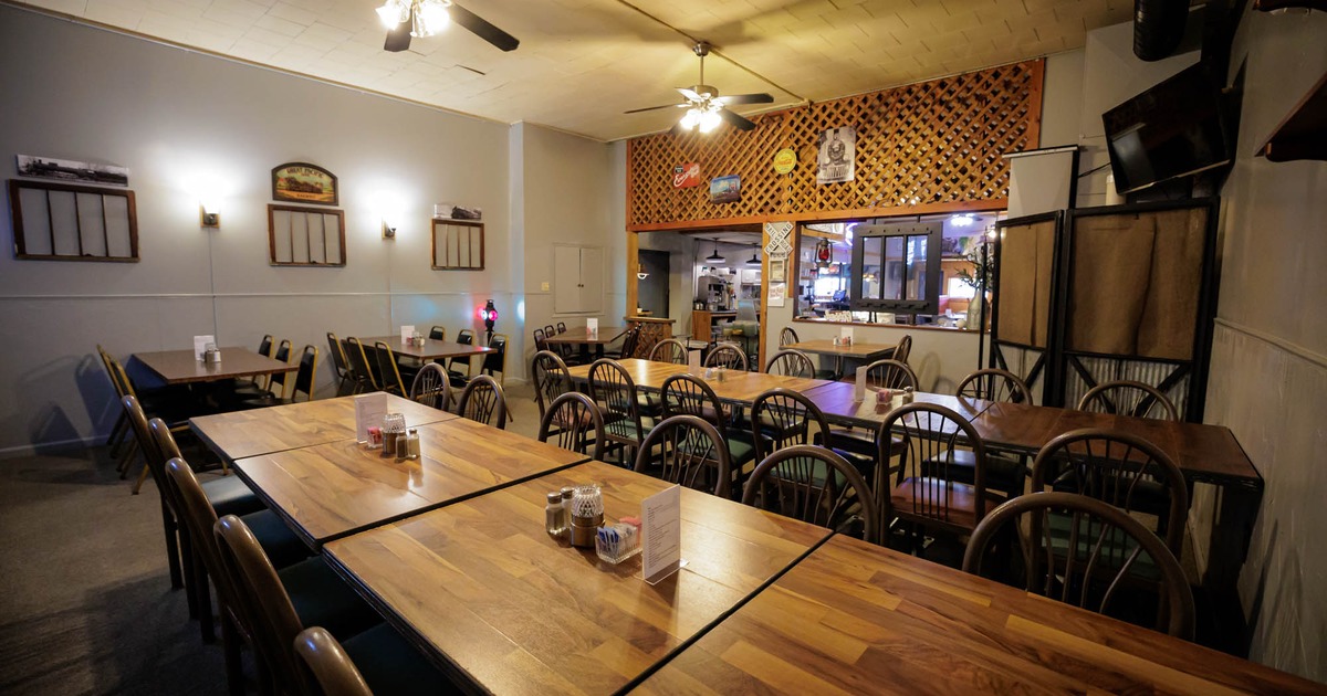 Interior, tables and chairs for guests