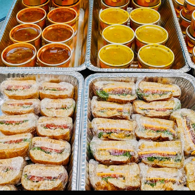 Half Sandwich, Bowl of Soup, & Cookie Meal photo