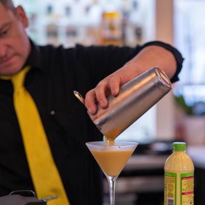 Bartender making cocktail