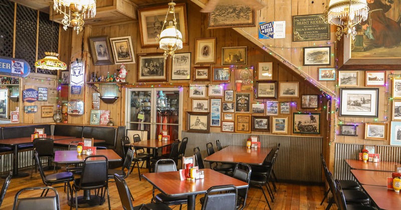 Interior, table and chairs