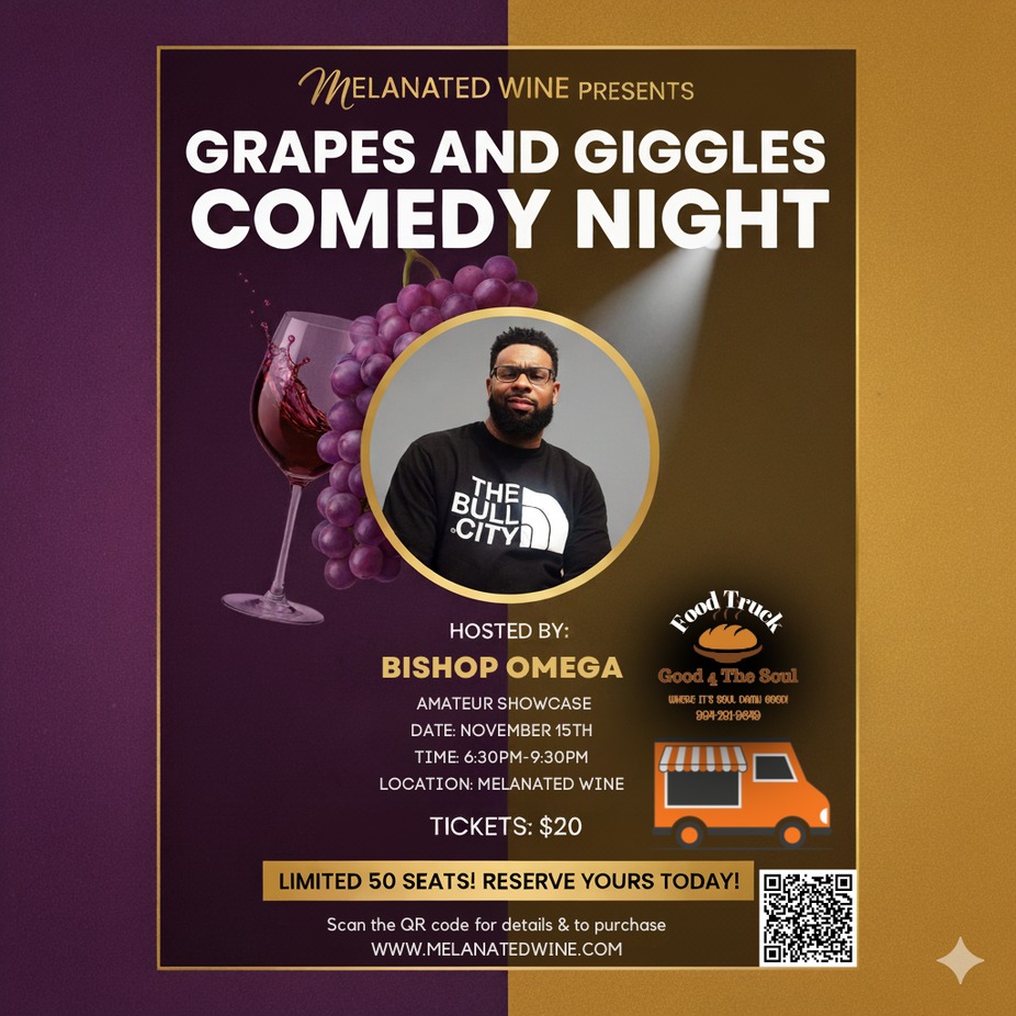 Melanated Wine Presents: Grapes & Giggles Comedy Night event photo