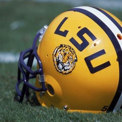 LSU yellow helmet