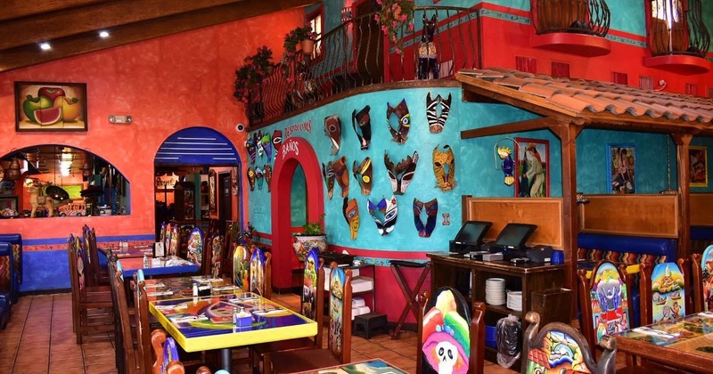 Interior, colorful walls and festive decor