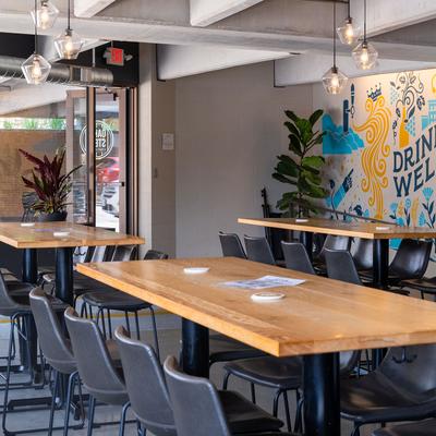 Interior, front entrance seating area.