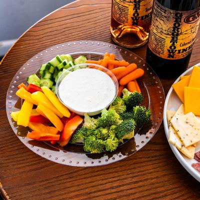 Veggies and ranch tray.