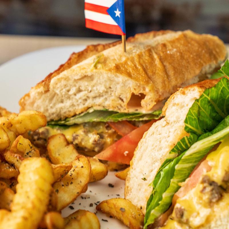 menu item 4 of 7, Chopped Cheese / Fries or Onion Rings