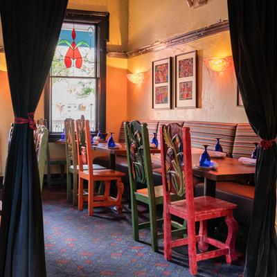 Interior, dining area.