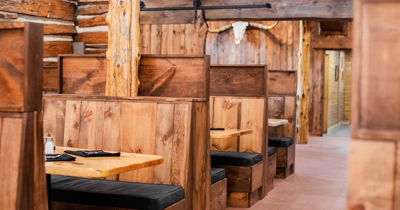 Interior, inline dining booths