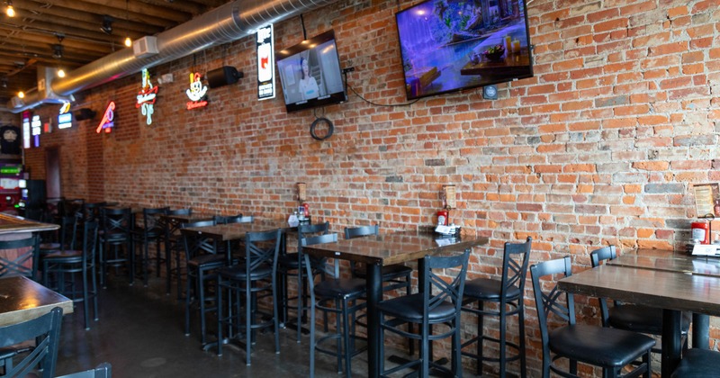 Interior, tables and chairs