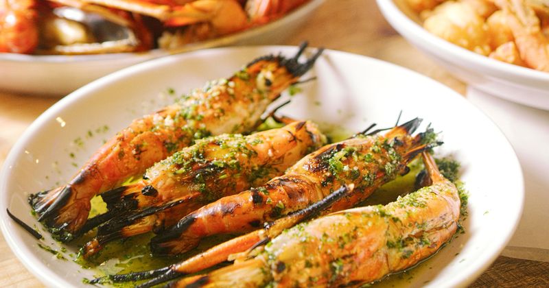 Grilled seafood with spices